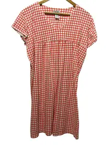 Liz & Co Women Polka Dot Babydoll Dress 2X Pink Cotton Short Knee Length‎ Vacay