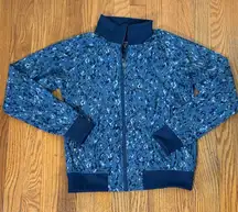Athleta Brooklyn Bomber Jacket Full Zip Track Jacket Blue size XS