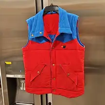 💕AVIATOR NATION💕 Reversible Sleeveless Corduroy Vest ~ Red & Blue Small