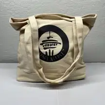 Seattle Space Needle Canvas Tote Bag Black Graphic Hook Loop Closure Cotton