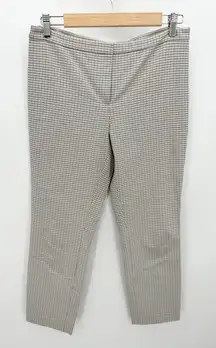 Theory Classic Skinny Ankle Pants Glen Plaid Yellow Gray Brown Women's Size 6