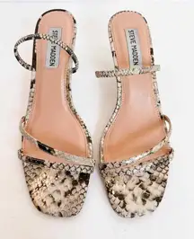 Steve Madden strappy snakeskin helped sandals