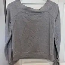 Lulus grey off shoulder sweatshirt in small