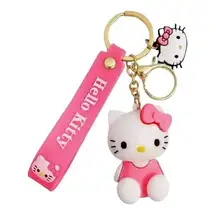 New in Package Boutique Hello Kitty Bright Pink Keychain Keyring Key Chain