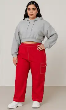 Y2K Red Cargo Pants by BonWorth – Elastic Waist, Petite – 28” Inseam