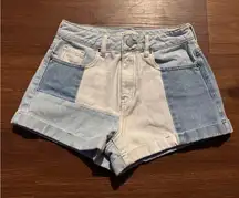 PacSun Denim Patchwork Mom Short Shorts