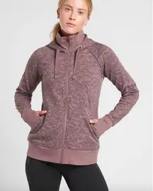 Athleta Size Small Triumph Full Zip Hoodie Smoked Mauve Pink Athleisure Cozy