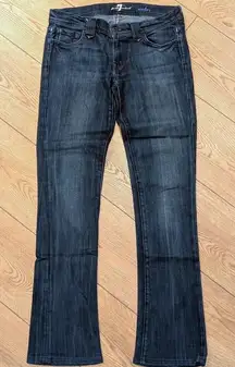 7 For All Mankind 27 Rocker Slim Boot Leg Bootcut‎ Jeans Dark Faded Wash Denim