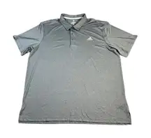 Adidas Classic Gray‎ Performance Polo Shirt Athletic Golf Tennis Sport Casual