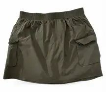 Skirt with shorts underneath, pockets and elastic waistband. Dark Olive Sz XL