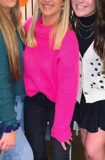 Pink Turtleneck Sweater 