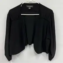 Perceptions 1x Black 3/4 Sleeve Shrug top
