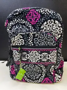Vera Bradley Canterberry Magenta Women's Black Pink Floral Back Pack SKU 6089