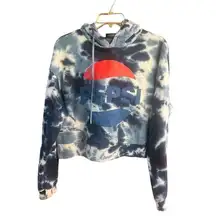 Pepsi Crop Tie Die Hoodie Sweatshirt Sz M