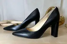 IVANKA TRUMP Black Pointed Toe Block Heel Pump