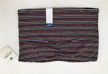 Arizona Jean Co Jrs Size Small Black Multicolor Stripe Crop Tube Top