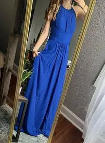 [JJ’s House] NWT Royal Blue Halter Lace Detail Dress- US 10