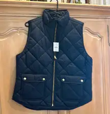 NWT Jcrew Navy Quilted Vest