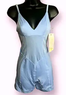 We are HAH L Raise The Barre Romper Periwinkle from Free People Purple Romper