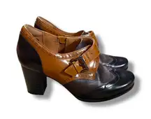 Clarks Artisan Ciera Tide Heels Women's Size 8.5 Oxford Pumps Colorblock