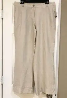 NEW Beige Linen Wide Leg Pants by Willi Smith 10