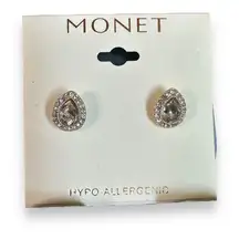 Monet Rhinestone Teardrop Earrings