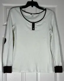 Bugle Boy For Her Vintage Cream/Brown Thermal Size XL (Runs Small To Fit M/L)