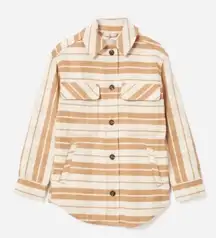 Everlane The Oversized Button Down Shacket Shirt Jacket Camel Plaid Size Small