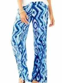 Lilly Pulitzer Blue Lolani 100% Silk Palazzo Pants - Size: 0