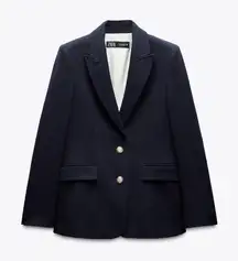Zara Fitted Shoulder Pads Tailored Blazer Women’s Sz S