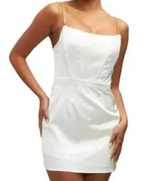 Luxxel  Satin Corset Mini Dress White Size Small NWT