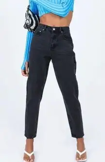 Princess Polly PP-DNM Zaiden Straight Leg Denim Jeans | Faded Black | US 4