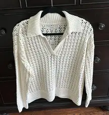 Loft Collared Mesh Sweater, NWT