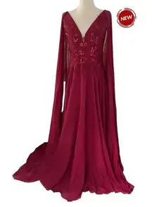 JJ House Burgundy Formal Long Dress Party Dress Women's Size 2 NWOT | 49-27