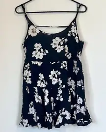 Brandy Melville  Black Floral Jada Mini Dress - One Size