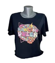 Dancing Queen Disco 70s Party Raw Edge Crop Top 1970s Faded Size XL