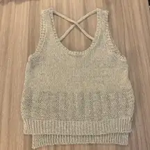 Rebecca Minkoff  Reina Metallic Silver Knit Tank Top!