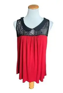 Womens ANA Sleeveless Peter Pan Collar Lace Detail Top - Sz 1X