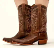 Shyanne Women's Loretta Western Boots Brown Leather Sz 6.5 NWOB Cowgirl Snip Toe