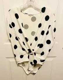 Zara trafaluc black and white polkadot bodysuit