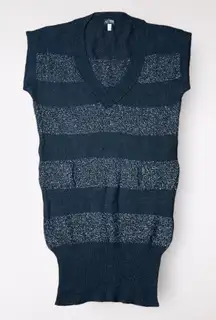 Armani‎ Jeans Grunge Striped Short Sleeve Sweater Size 6