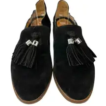 Franco‎ Sarto Women's Black Classy Chic Slip-on Suede Tassel Hadden Loafers 9M