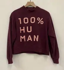 Everlane mockneck crew sweatershirt 100% human maroon‎ XS