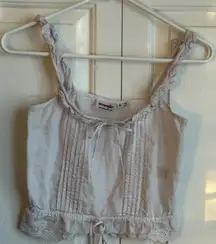 Wrangler White Lace Trim Crop Top
