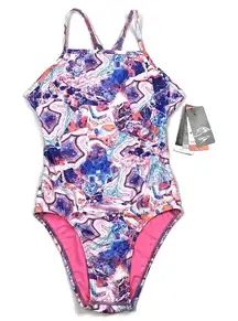 Speedo Turnz One Piece Swimsuit Racing Cut Endurance Fabric Swimsuit NEW!