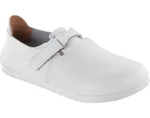 Birkenstock Alpro Size 5 Linz White Leather Clogs Mules Shoes Women’s FLAWS READ