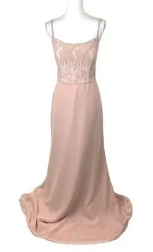 Hayley Paige Occasions Dusty Rose Evening Party Event Maxi Dress NWT Size 14