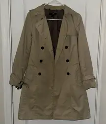 H&M “Tan Double Breasted Trench Coat” Size 2