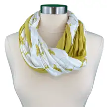 Mustard Yellow Butterfly Print  Scarf