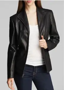 Cole Haan Signature Wing Collar Faux Vegan Leather Jacket Size S